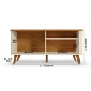 Ver imagem 5 de Rack Bancada Ilhéus Off White/Canela para TV até 55” - Mobler