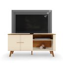 Ver imagem 2 de Rack Bancada Ilhéus Off White/Canela para TV até 55” - Mobler