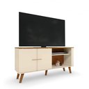 Ver imagem 1 de Rack Bancada Ilhéus Off White/Canela para TV até 55” - Mobler