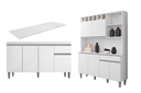 Ver imagem 1 de Cozinha Compacta Alice e Balcão Tatiane 150mt com Tampo Mdp Branco - Ajl