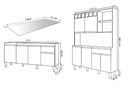 Ver imagem 4 de Cozinha Compacta Alice e Balcão Tatiane 150mt com Tampo Mdp Branco - Ajl