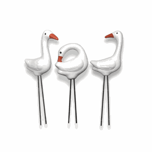 TRIO DE GARÇA EM CERÂMICA PEQUENO DECORAÇÃO VASO CASA JARDIM