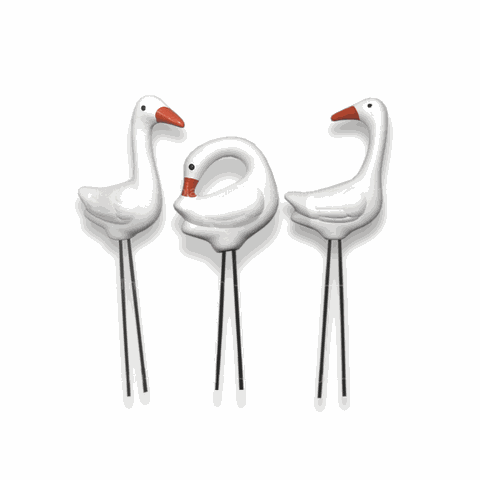 TRIO DE GARÇA EM CERÂMICA PEQUENO DECORAÇÃO VASO CASA JARDIM