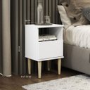 Ver imagem 2 de Mesa de Cabeceira Retrô 36cm Pés Palito Branco 0636 - Clicklar
