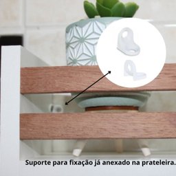 Prateleira Multiuso Nicho Auxiliar para Banheiro Porta Cosméticos de Mdf - 50 X10 Cm - Cedrinho - 3