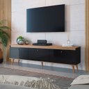 Ver imagem 1 de Rack para Tv até 60’ 180cm Pés Palito Viena Preto Mel Mdp - Clicklar