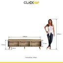 Ver imagem 5 de Rack para Tv até 60’ 180cm Pés Palito Viena Preto Mel Mdp - Clicklar
