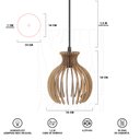 Ver mais imagens de Pendente Luminária Nacar E27 Madeira Sala Moderno Desmontada:rústico