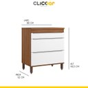 Ver imagem 3 de Balcão Cozinha Paola 1 Porta 2 Gavetas 80 X 93 X 52cm Mdp Mel Branco Pa8111p - Clicklar