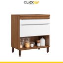 Ver imagem 2 de Balcão Cozinha Paola 1 Porta 2 Gavetas 80 X 93 X 52cm Mdp Mel Branco Pa8111p - Clicklar