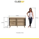 Ver imagem 5 de Aparador Buffet Balcão Retrô para Sala 135cm Viena Pé Palito Mdp Mel Preto Brilho - Clicklar