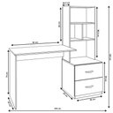 Ver imagem 4 de Mesa Computador Notebook Escrivaninha Estante Quarto Estudo 2 Gavetas 2 Prateleiras Branco