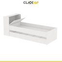 Ver imagem 2 de Cama Solteiro com Cama Auxiliar Bicama Cabeceira Baú 85x220 Cm Mdp Branco - Clicklar