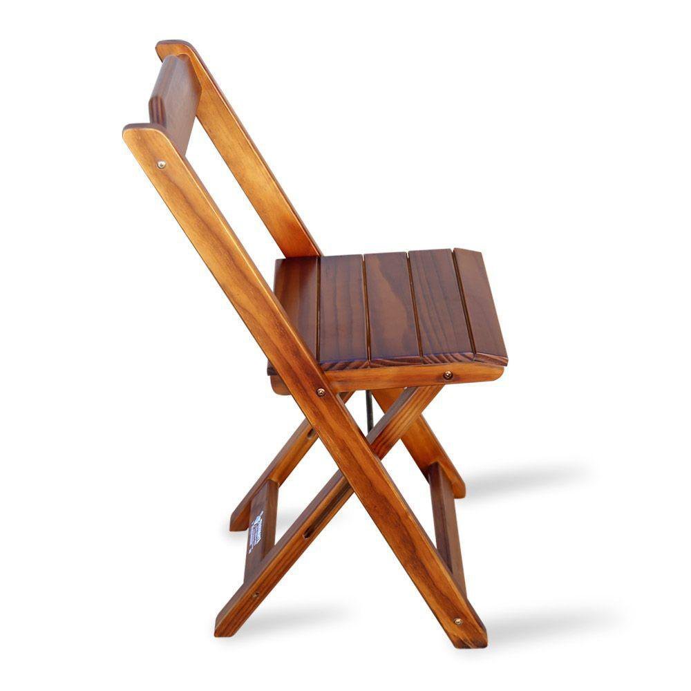 Kit 12 Cadeiras Dobrável Madeira Padrão Imbuia Cor: Marrom - 4