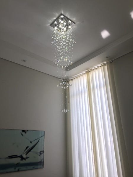 Lustre Em Cristais Para Sala De Jantar com 2 Metros de altura - 2