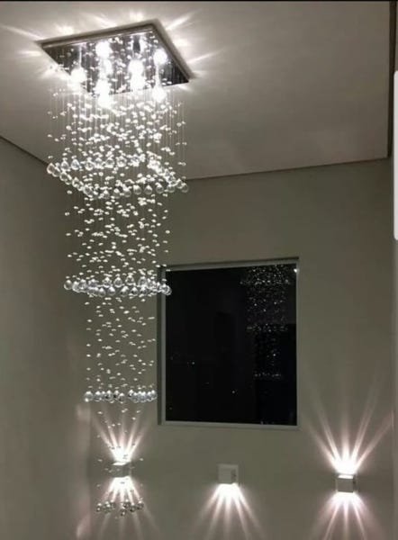 Lustre Em Cristais Para Sala De Jantar com 2 Metros de altura - 5