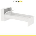 Ver imagem 2 de Cama Solteiro Com Cabeceira Báu 85x220 Cm MDP Branco - ClickLar