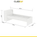 Ver imagem 3 de Cama Solteiro Com Cabeceira Báu 85x220 Cm MDP Branco - ClickLar