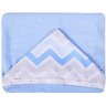 TOALHA DE BANHO BEBE COM FORRO CHEVRON BABY JOY AZUL - 1