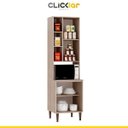 Ver imagem 2 de Armário Paneleiro Cozinha New 3 Portas 60 X 214 Cm Forno Mdp Nogueira Café Ps60 - Clicklar