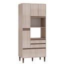 Ver imagem 1 de Armário Paneleiro Cozinha New 4 Portas 3 Gavetas 93 x 214cm Fornos MDP Nogueira Café Pt90 - Clicklar