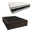 Ver imagem 2 de Cama Base Box Baú Casal Super Confort Suede Marrom + Colchão Casal Super Confort D33 28x138x188