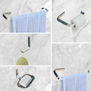 Ver imagem 3 de Kit Acessórios para Lavabo Banheiro 5 Peças em Alumínio Luxo