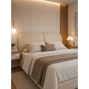 Ver imagem 1 de Painel Cabeceira de Cama Box Luna King Size 193X Veludo Bege:Veludo Bege