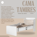 Ver imagem 4 de Cama de Solteiro Tamires com Gavetas e Bau Design Moderno Mdf com Capitonê Classico:branco Bege