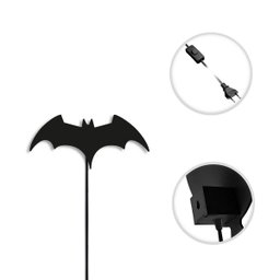 Luminária Abajur Parede Batman Madeira G9 30cm Decoração - 3