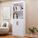 Ver imagem 1 de Estante Livreiro Bipartida 63cm 2 Portas Form Branco Z56 - Mpozenato