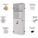 Ver imagem 3 de Estante Livreiro Bipartida 63cm 2 Portas Form Branco Z56 - Mpozenato