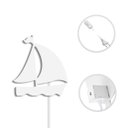 Ver imagem 3 de Luminária Abajur Parede Barco Madeira G9 30cm Decoração Bebê:Branco