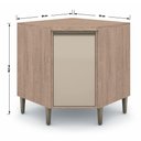 Ver imagem 3 de Balcão de Canto Armário Mdf Baixo Oblíquo 1 Porta 1 Prateleira Cozinha Multiuso Marrom Madeira