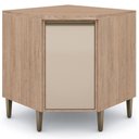 Ver imagem 2 de Balcão de Canto Armário Mdf Baixo Oblíquo 1 Porta 1 Prateleira Cozinha Multiuso Marrom Madeira