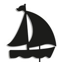 Ver imagem 1 de Luminária Abajur Parede Barco Madeira G9 30cm Decoração Bebê:Preto
