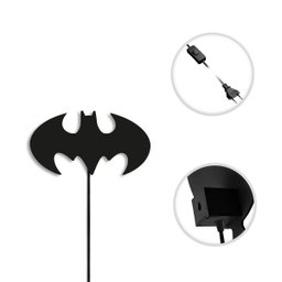 Luminária Abajur Parede Batman Madeira G9 30cm Decoração - 3