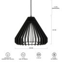 Ver imagem 6 de Luminária Pendente Tribus de Madeira E-27 Sala Quarto Lounge Preto