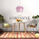 Ver imagem 2 de Luminária Pendente Diamond Madeira Soquete E27 Mesa Sala Rosa Claro