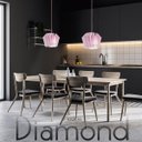 Ver imagem 4 de Luminária Pendente Diamond Madeira Soquete E27 Mesa Sala Rosa Claro