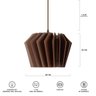 Luminária Pendente Diamond Madeira Soquete E27 Mesa Sala Marrom - 6