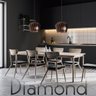 Luminária Pendente Diamond Madeira Soquete E27 Mesa Sala Marrom - 4