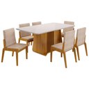 Ver imagem 1 de Kit Mesa de Jantar Harpa com 6 Cadeiras Sinfonia em Linho Naturale/off White/creme
