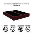 Ver imagem 3 de Cama Box Queen Bipartido 158x198 Marrom – Base Reforçada