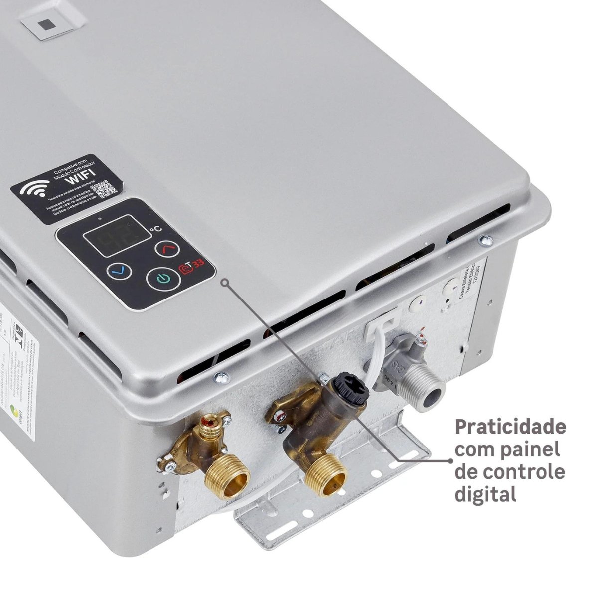 Aquecedor Água a Gás Rinnai e33 33 Litros + Kit ligação completo  GÁS:GLP;COR:PRATA | MadeiraMadeira