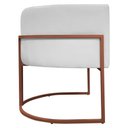 Ver imagem 6 de Poltrona Decorativa Recepção Luna Base de Ferro Bronze - Branco Corino