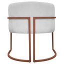 Ver mais imagens de Poltrona Decorativa Recepção Luna Base de Ferro Bronze - Branco Corino
