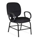 Ver imagem 1 de Cadeira Escritório Plus Size Pé Fixo Tecido Preto