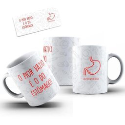 Caneca Cerâmica Gastroenterologia Pior Vazio É O Do Estômago - 2 Caneca Cerâmica Gastroenterologia Pior Vazio É O Do Estômago - 2