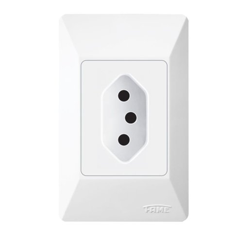 Tomada 2p + T 10a 250 Volts Sistema Externo - 1405 - Fame Tomada 10a/250v Externo - 1405 - Fame